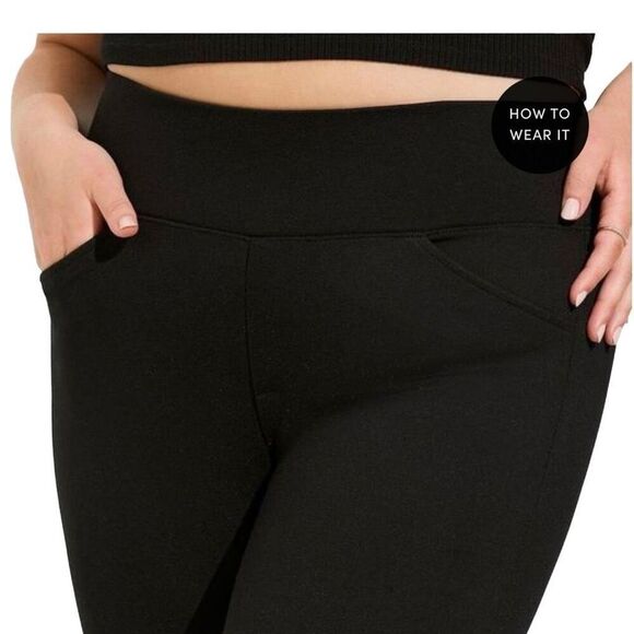 Torrid Black Ponte Pixie Pants with Pockets - 3 N0112 - Picture 2 of 9